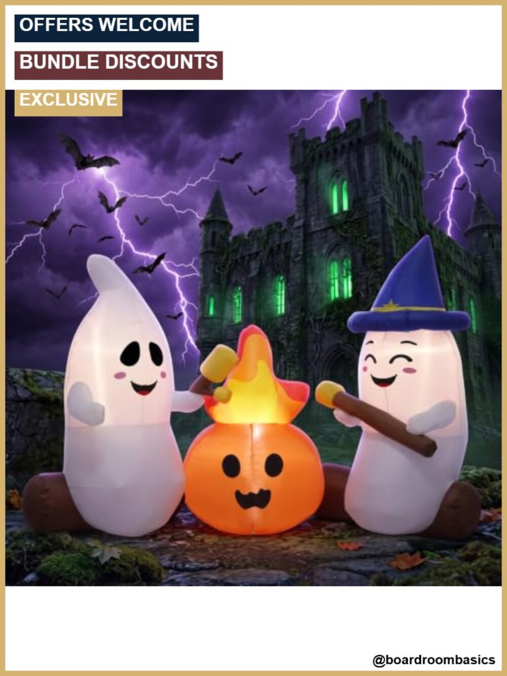6FT Halloween Inflatable Ghosts Outdoor Yard Decoration LED Lighted
